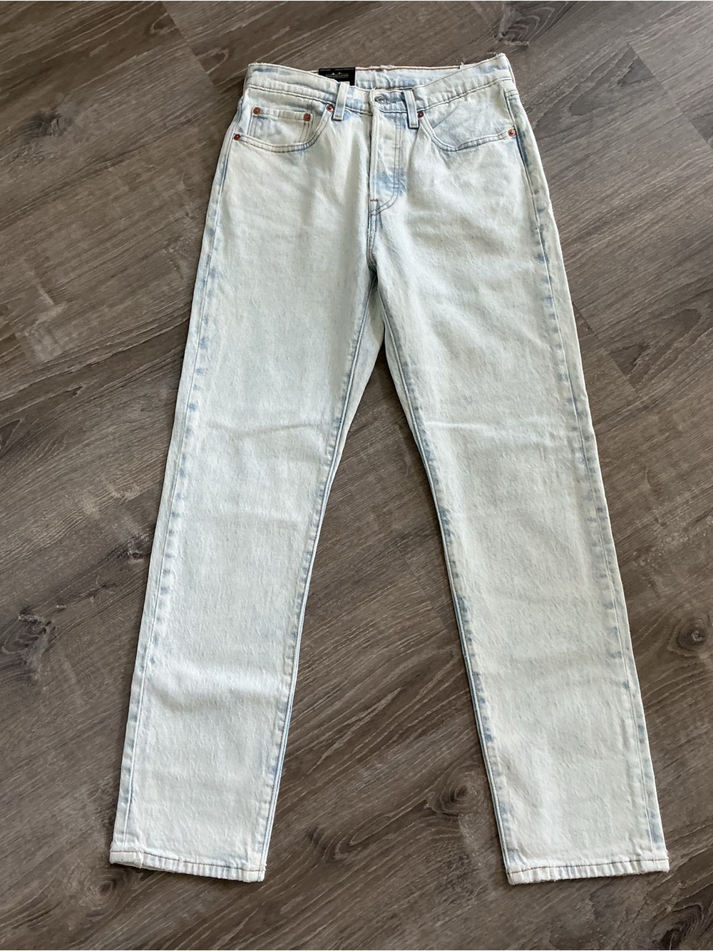 Levi's 501 Original Button-fly white washed Straight Leg Jeans